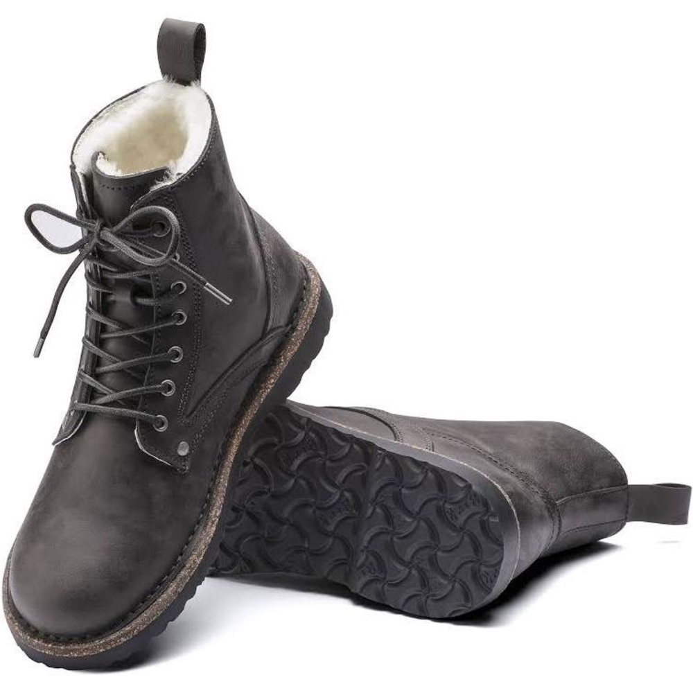 Birkenstock grey combat boots